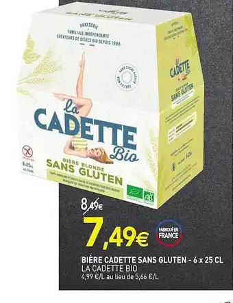 naturéO Bière cadette sans gluten la cadette bio offre