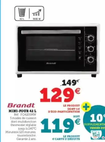Super U Mini-four 42l brandt offre