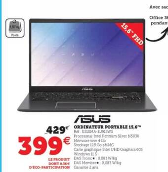 Super U Ordinateur portable 15,6 offre