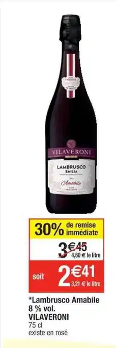 Cora x Carrefour Lambrusco amabile 8% vol. vilaveroni offre