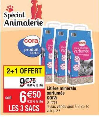 Cora x Carrefour Litière minérale parfumée cora offre
