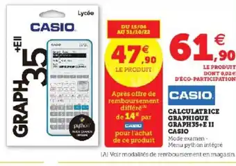 Super U Calculatrice Graphique Graph35+e ii casio offre