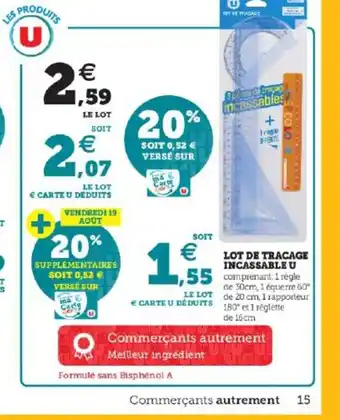 Super U Lot De Tracage Incassable U offre