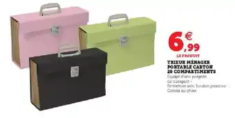 Super U Trieur Menager Portable Carton 20 Compartiments offre