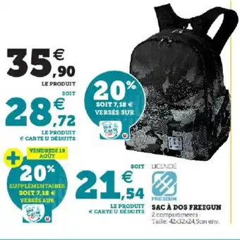 Super U Sac A Dos Freegun offre