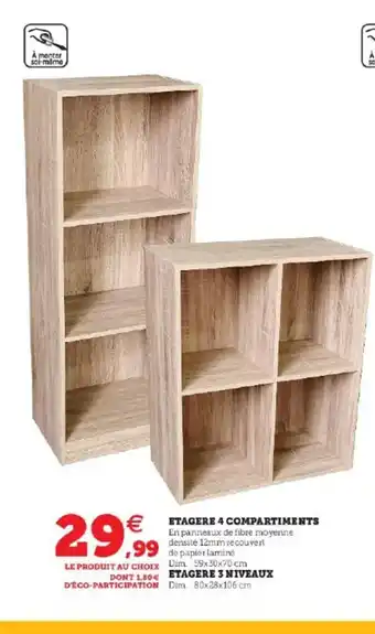 Super U Etagere 4 Compartiments offre
