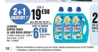 La Foir'Fouille Lessive Super Croix 3L Good Bora Bora offre