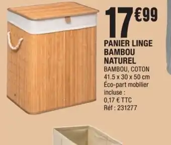 La Foir'Fouille Panier Linge Bambou Naturel offre