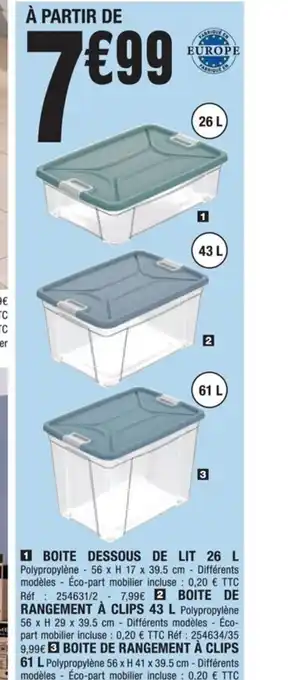 La Foir'Fouille Boite Dessous De Lit 26 L offre