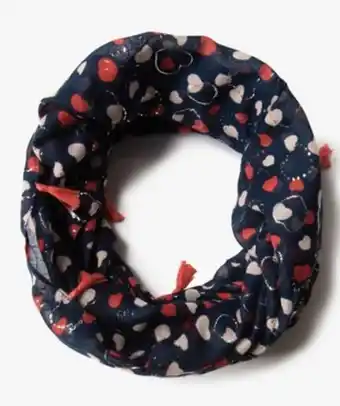 Foulard fille forme snood motif cœurs à paillettes et pompons vue1 - gemo 4g fille - gemo