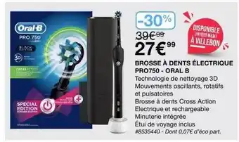 Costco Brosse à dents électrique pro750-oral b offre