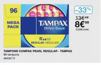 Tampons compak pearl regular-tampax