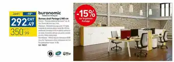 Top Office Bureau droit partage l 140 cm buronomic offre