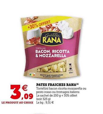 U Express Pâtes fraîches rana offre