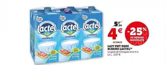 U Express Lait uht demi écrémé lactel offre