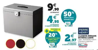 Classeur ménager en métal laquée pierre henry