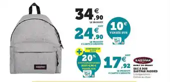 Hyper U Sac à dos eastpak padded eastpak offre