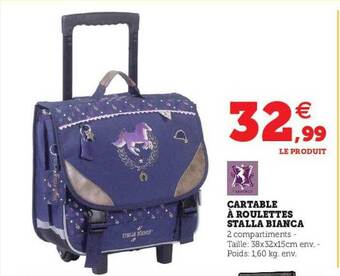 Hyper U Cartable à roulettes stalla bianca offre