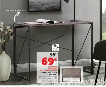 Hyper U Bureau pliable offre