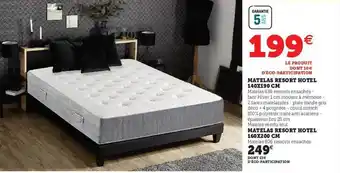 Hyper U Matelas resort hotel 140 x 190 cm, matelas recort hotel 160 x 200 cm offre