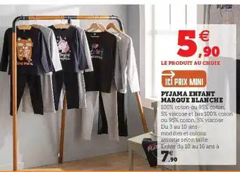 Pyjama enfant marque blanche