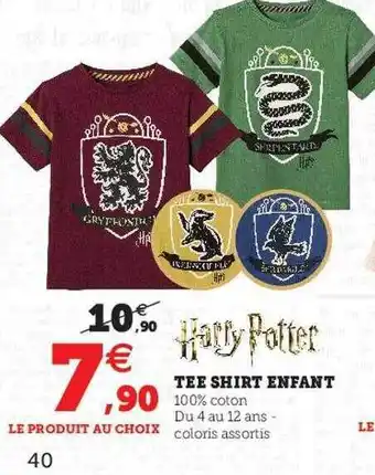 Hyper U Tee shirt enfant harry potter offre