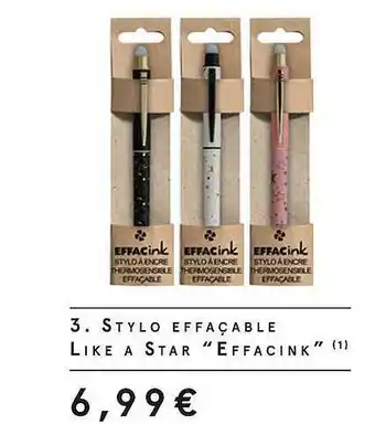 Monoprix Stylo effaçable like a star effacink offre