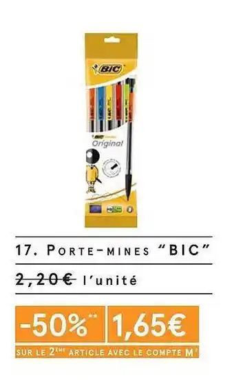 Monoprix Porte-mines bic offre