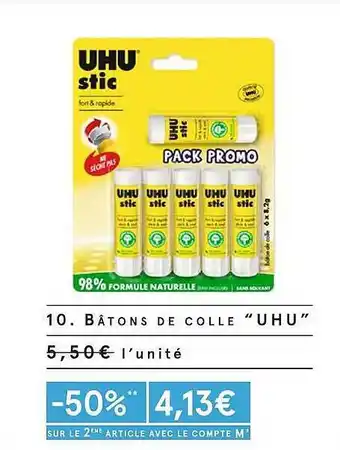 Monoprix Bâtons de colle uhu offre