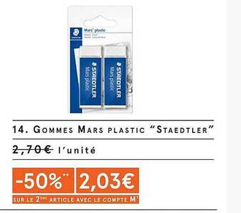 Monoprix Gommes mars plastic staedtler offre