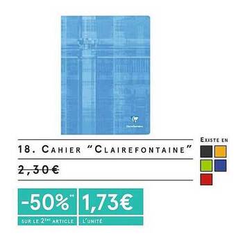 Monoprix Cahier clairefontaine offre
