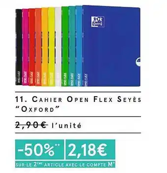 Cahier open flex seyĂšs oxford