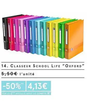 Monoprix Classeur school life oxford offre