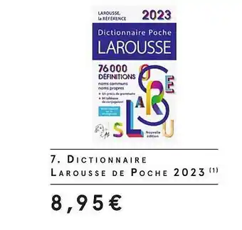 Monoprix Dictionnaire la rousse de poche 2023 offre