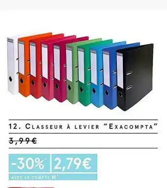 Monoprix Classeur à levier exacompta offre