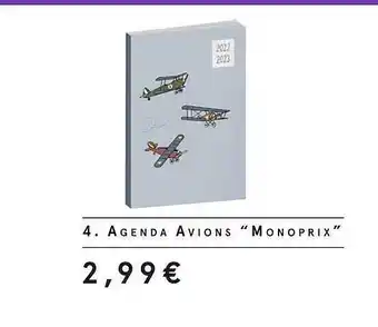 Monoprix Agenda avions monoprix offre