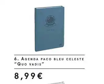 Monoprix Agenda paco bleu céleste offre