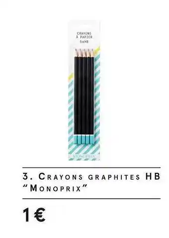 Monoprix Crayons graphites hb monoprix offre