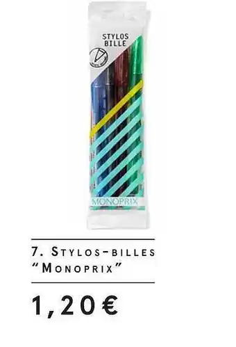Monoprix Stylos-billes monoprix offre