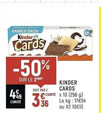 Spar Kinder cards offre