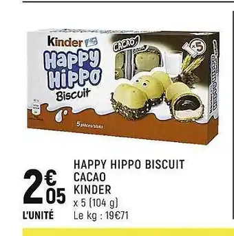 Spar Happy hippo biscuit cacao kinder offre