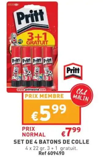PRITT set de 4 batons de colle