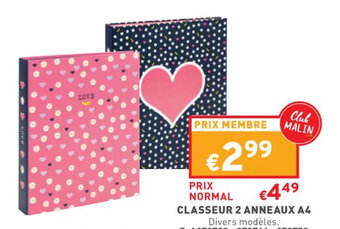 Trafic Classeur 2 anneaux A4 offre