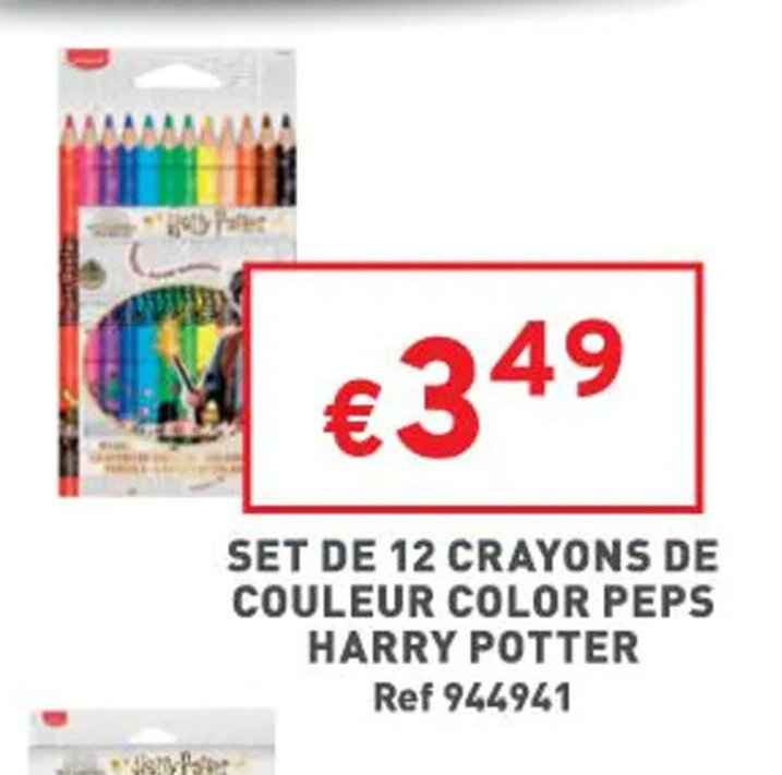 Promo Set de 12 crayons de couleur color peps harry potter chez Trafic