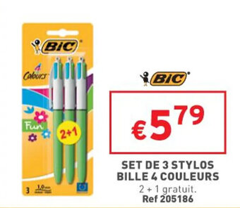 Trafic BIC set de 3 stylos bille 4 couleurs offre
