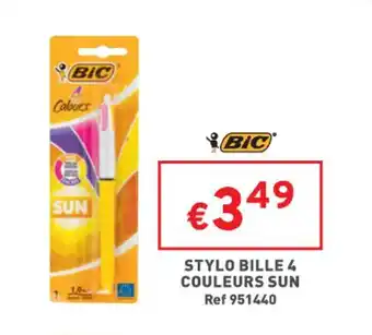 Trafic BIC stylo bille 4 couleurs sun offre