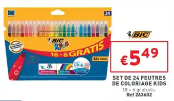 Trafic BIC set de 24 feutres de coloriage kids offre