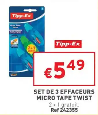Trafic TIPP-EX set de 3 effaceurs micro tape twist offre