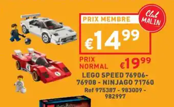 Trafic Lego speed 76906-76908 - NINJAGO 71760 offre