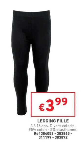 Trafic Legging fille offre